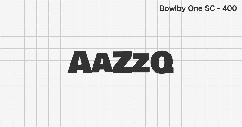 Bowlby One SC display font text sample preview (free download)