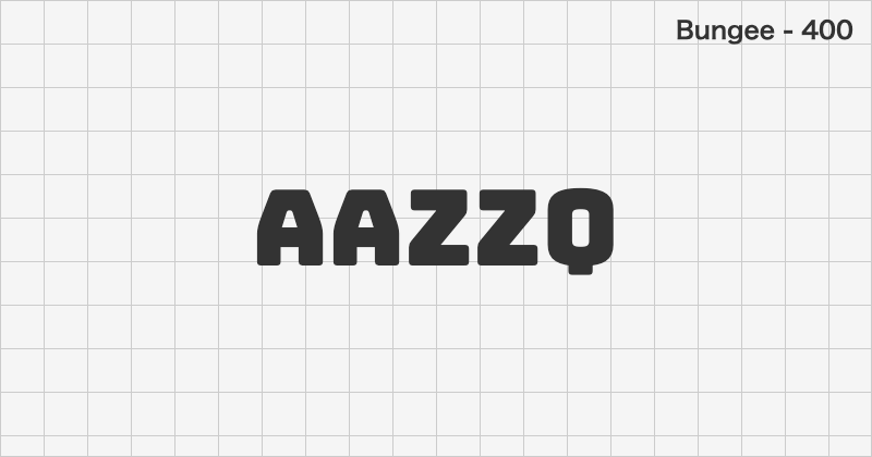 Bungee display font text sample preview (free download)