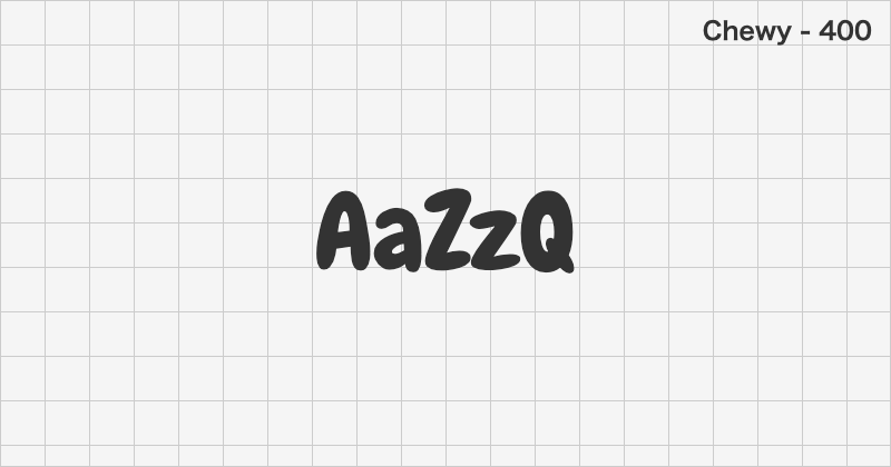 Chewy display font text sample preview (free download)