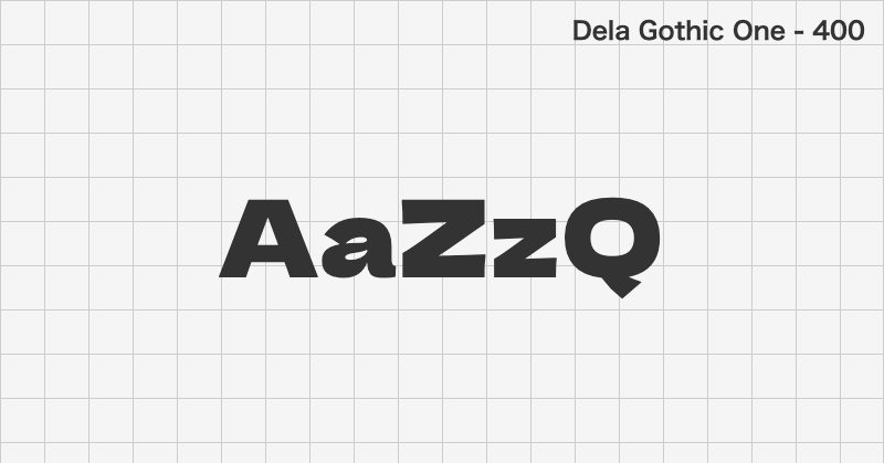 Dela Gothic One display font text sample preview (free download)