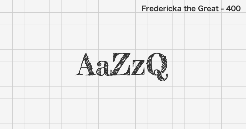 Fredericka the Great display font text sample preview (free download)