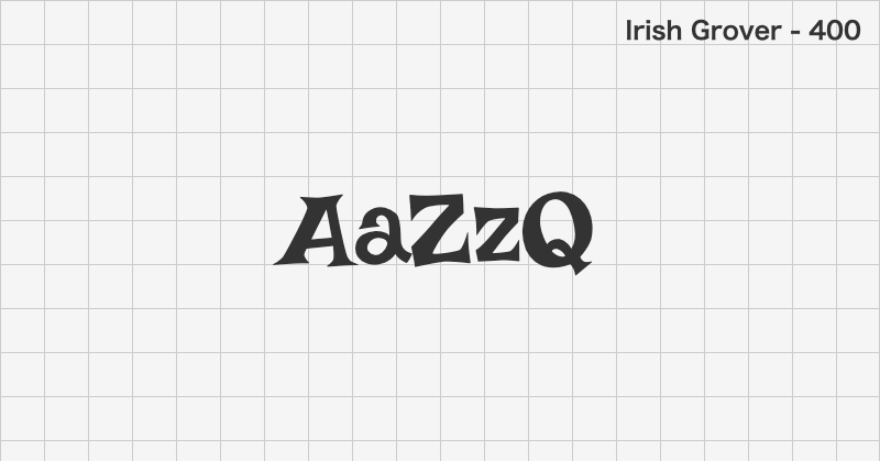 Irish Grover display font text sample preview (free download)