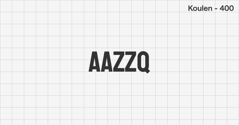 Koulen display font text sample preview (free download)