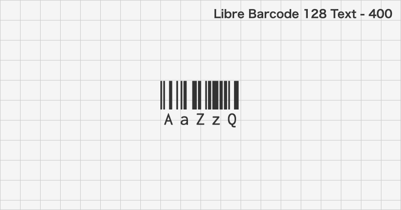 Libre Barcode 128 Text display font text sample preview (free download)