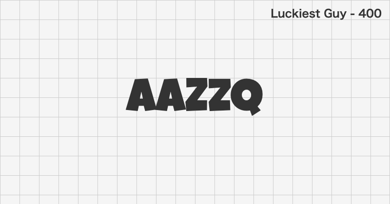 Luckiest Guy display font text sample preview (free download)