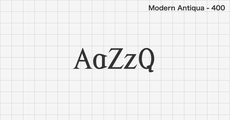Modern Antiqua display font text sample preview (free download)