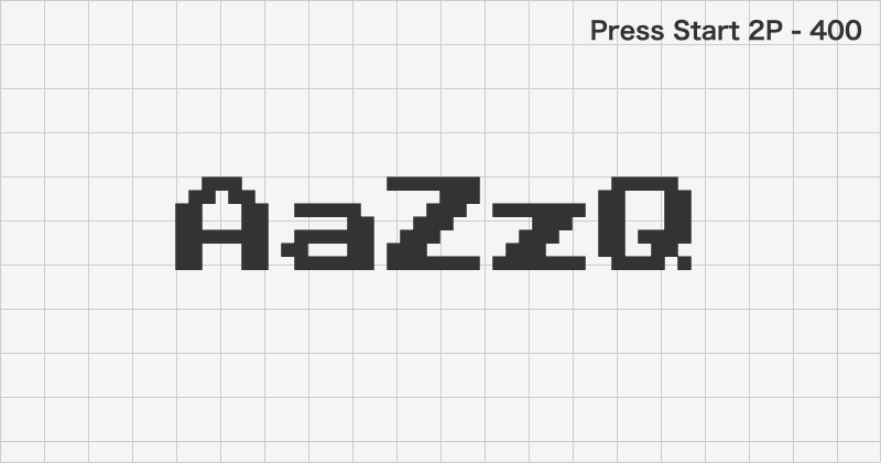 Press Start 2P display font text sample preview (free download)