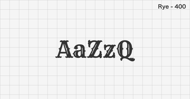 Rye display font text sample preview (free download)