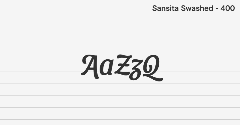 Sansita Swashed display font text sample preview (free download)
