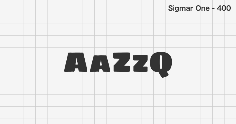 Sigmar One display font text sample preview (free download)