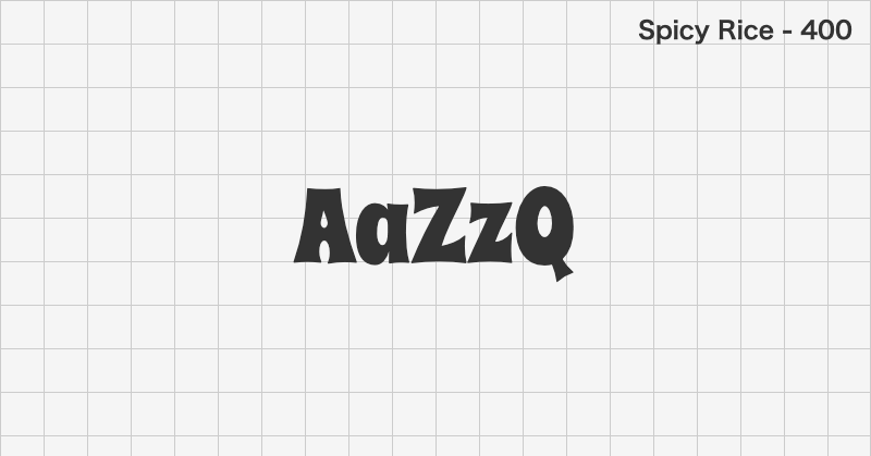 Spicy Rice display font text sample preview (free download)