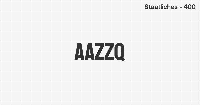 Staatliches display font text sample preview (free download)