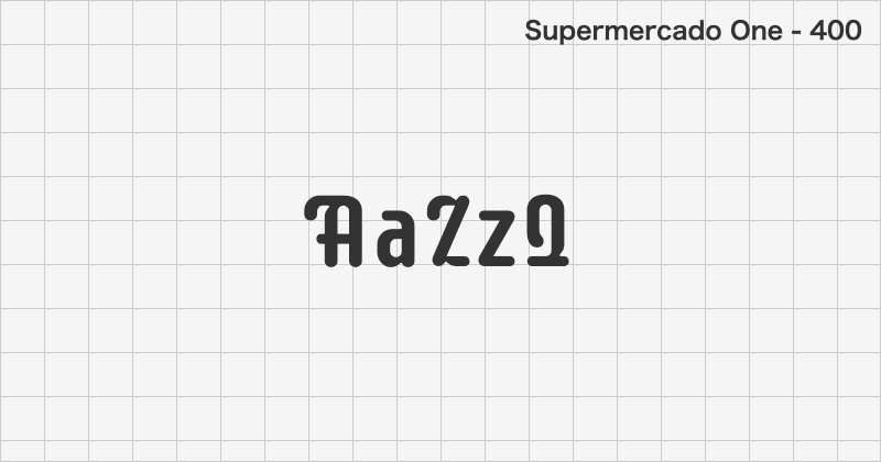 Supermercado One display font text sample preview (free download)