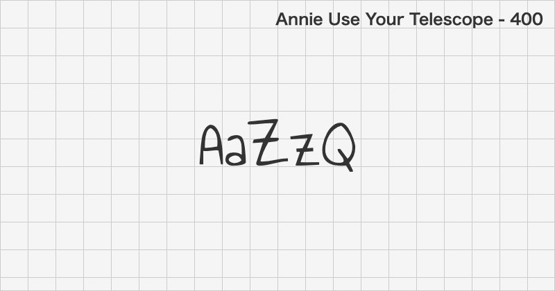 Annie Use Your Telescope handwriting font text sample preview (free download)