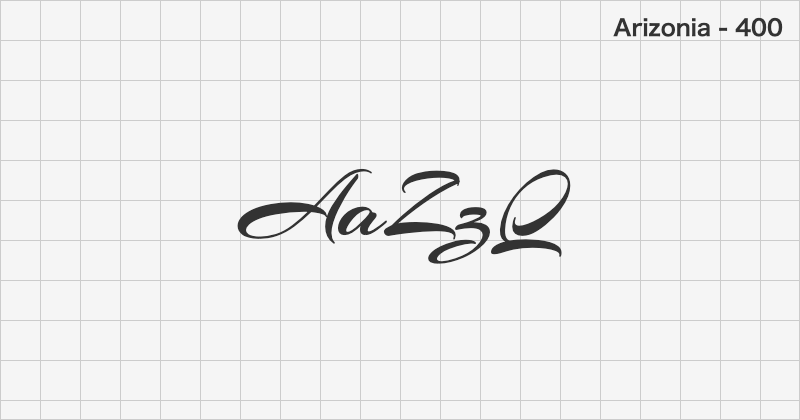 Arizonia handwriting font text sample preview (free download)