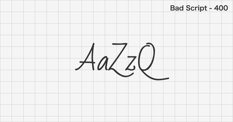 Bad Script handwriting font text sample preview (free download)