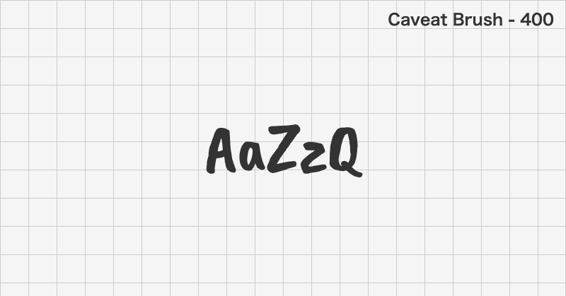 Caveat Brush handwriting font text sample preview (free download)