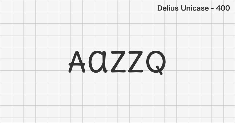 Delius Unicase handwriting font text sample preview (free download)