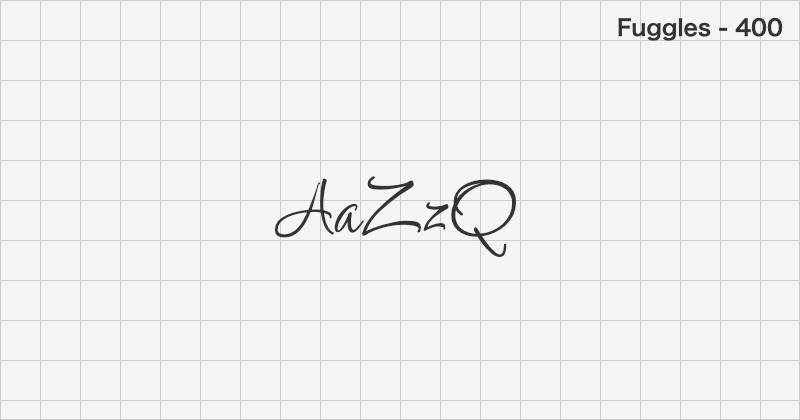 Fuggles handwriting font text sample preview (free download)