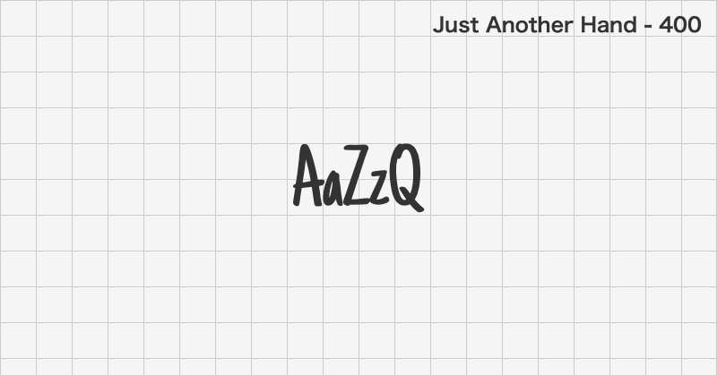 Just Another Hand handwriting font text sample preview (free download)