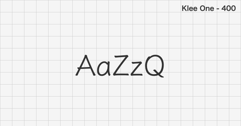 Klee One handwriting font text sample preview (free download)