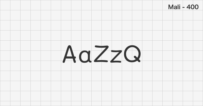 Mali handwriting font text sample preview (free download)