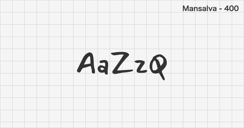 Mansalva handwriting font text sample preview (free download)