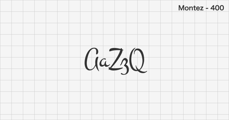 Montez handwriting font text sample preview (free download)