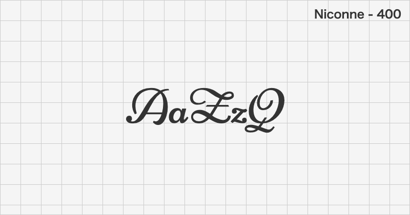 Niconne handwriting font text sample preview (free download)
