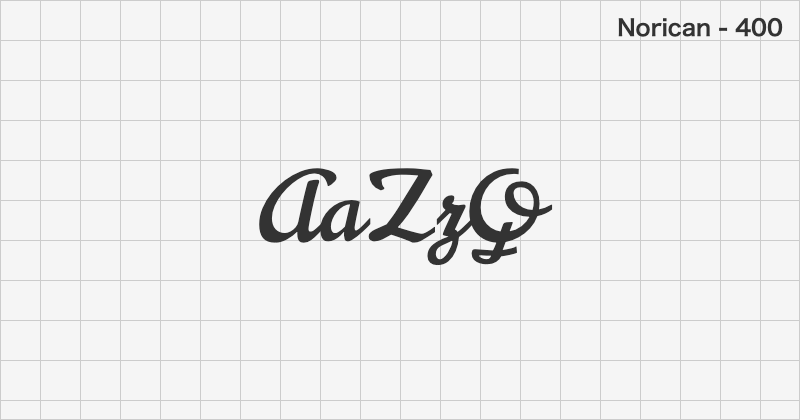 Norican handwriting font text sample preview (free download)