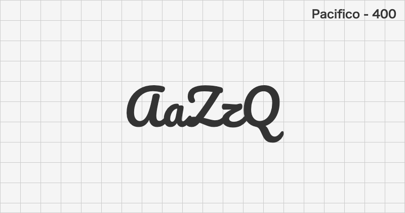 Pacifico handwriting font text sample preview (free download)