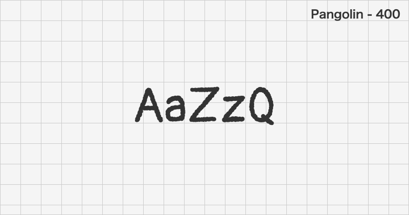 Pangolin handwriting font text sample preview (free download)