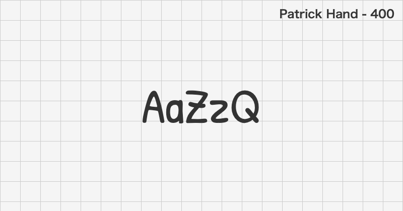 Patrick Hand handwriting font text sample preview (free download)