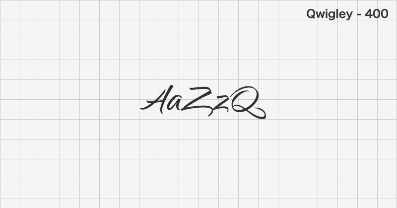 Qwigley handwriting font text sample preview (free download)