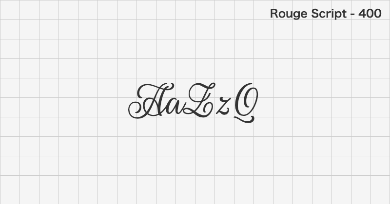 Rouge Script handwriting font text sample preview (free download)