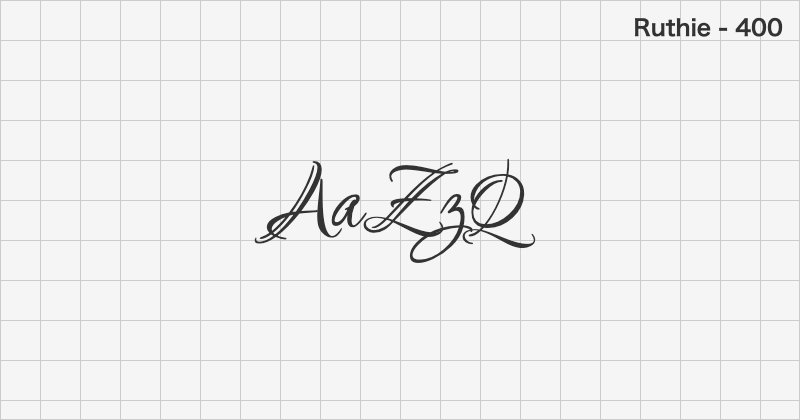 Ruthie handwriting font text sample preview (free download)