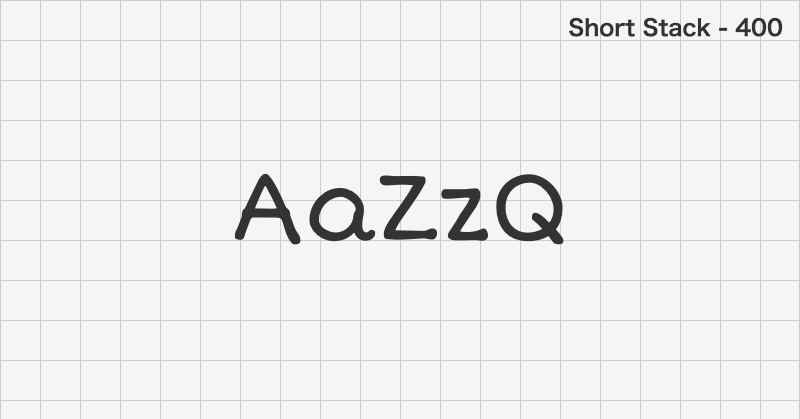 Short Stack handwriting font text sample preview (free download)