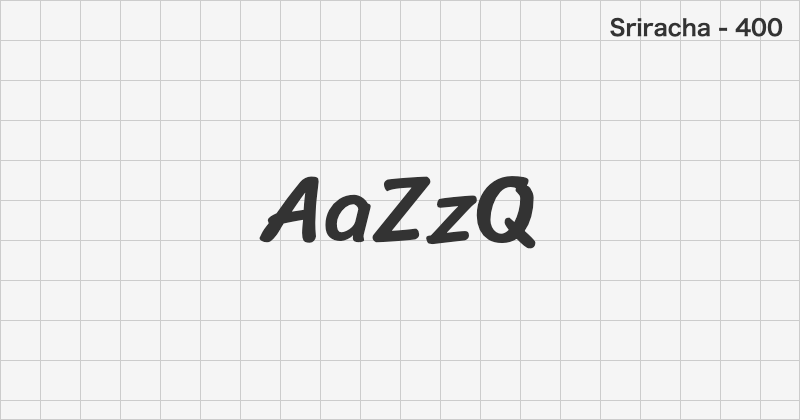 Sriracha handwriting font text sample preview (free download)