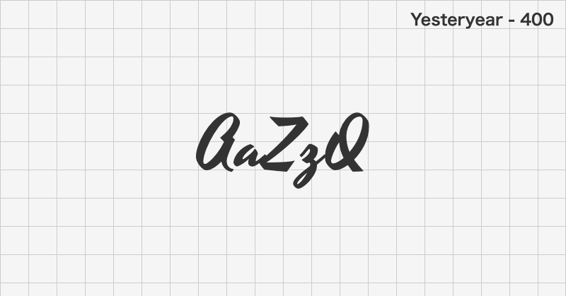 Yesteryear handwriting font text sample preview (free download)