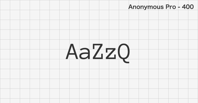 Anonymous Pro monospace font text sample preview (free download)