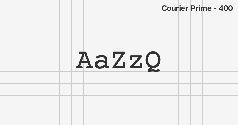 Courier Prime monospace font text sample preview (free download)