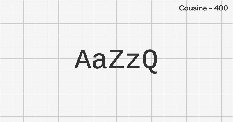 Cousine monospace font text sample preview (free download)
