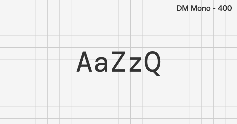 DM Mono monospace font text sample preview (free download)
