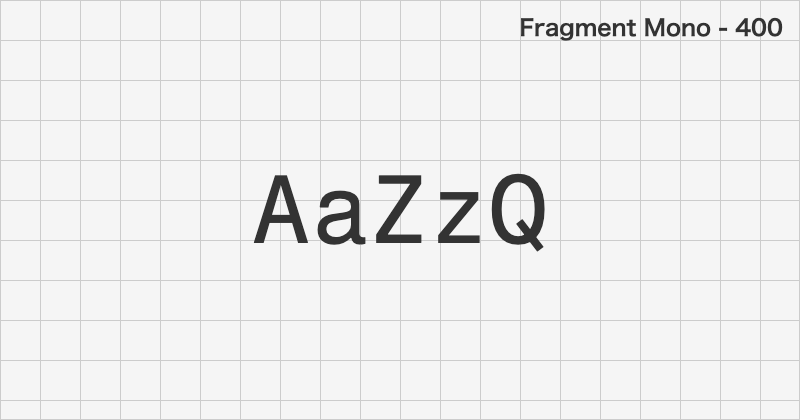 Fragment Mono monospace font text sample preview (free download)