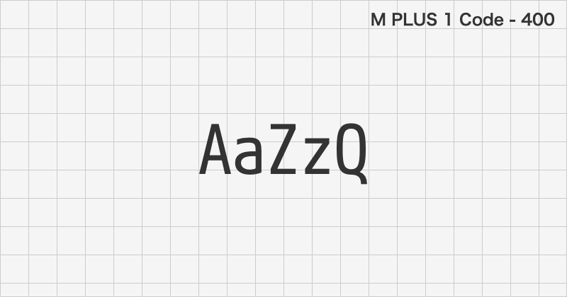 M PLUS 1 Code monospace font text sample preview (free download)