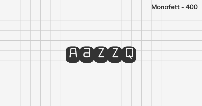 Monofett monospace font text sample preview (free download)