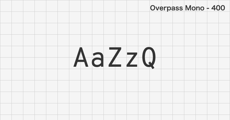 Overpass Mono monospace font text sample preview (free download)