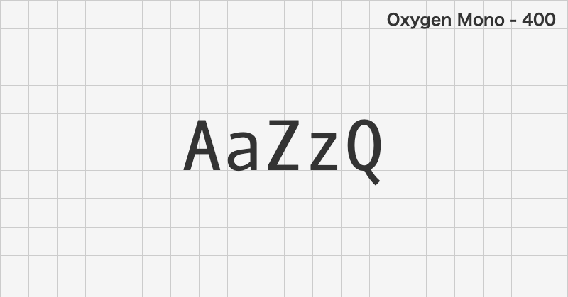 Oxygen Mono monospace font text sample preview (free download)