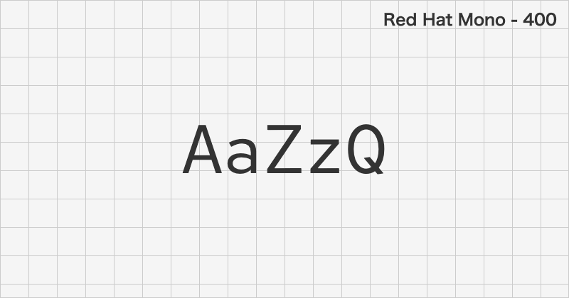Red Hat Mono monospace font text sample preview (free download)
