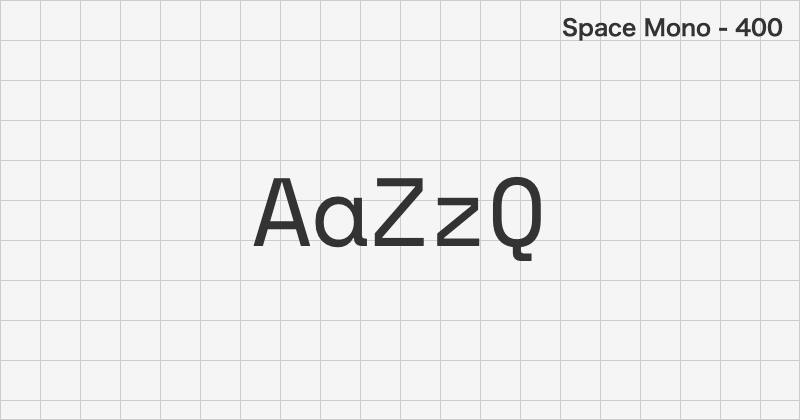 Space Mono monospace font text sample preview (free download)